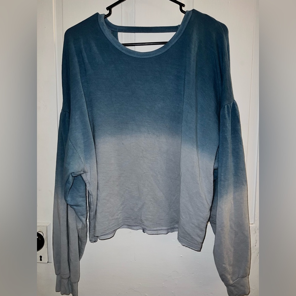 Large American Eagle Ombré Soft & Sexy Blue Long Sleeve Sweater